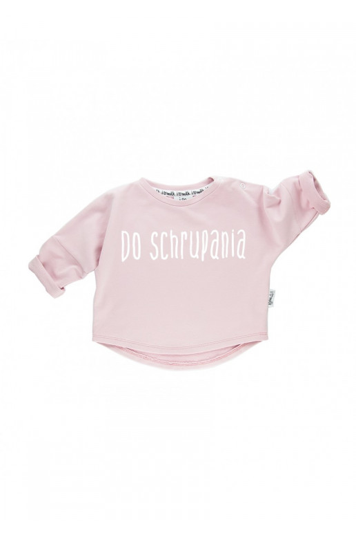 Powder pink kids sweatshirt &quot;do schrupania&quot;