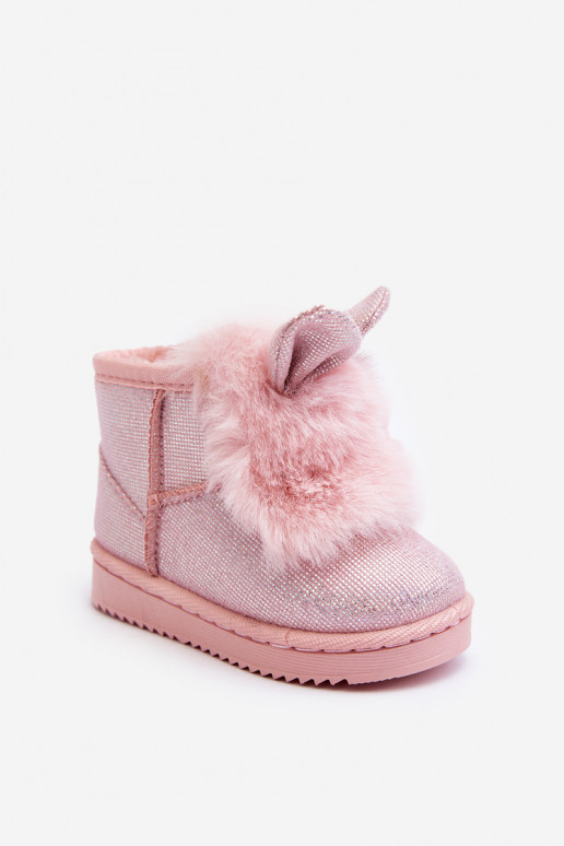 Sniega apavi siltināti ar kažokādu  Gaiši sārtas krāsas Betty