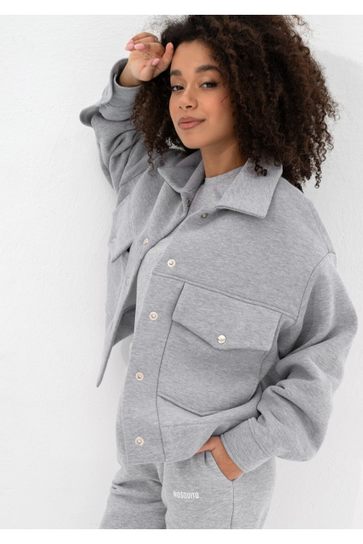 Tribe - Grey melange cargo sweatshirt