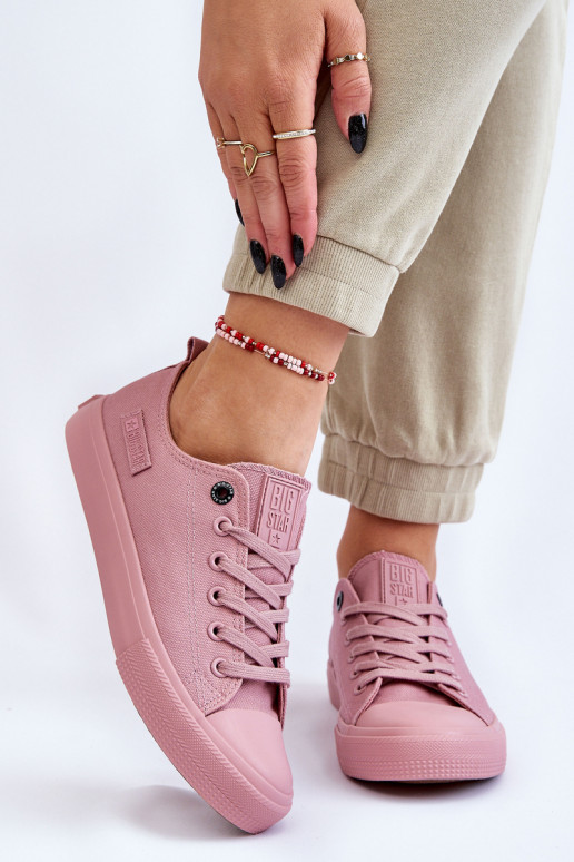 Klasiska modeļa sporta apavi ar līdzenu zoli Big Star LL274027 Rozā krāsas