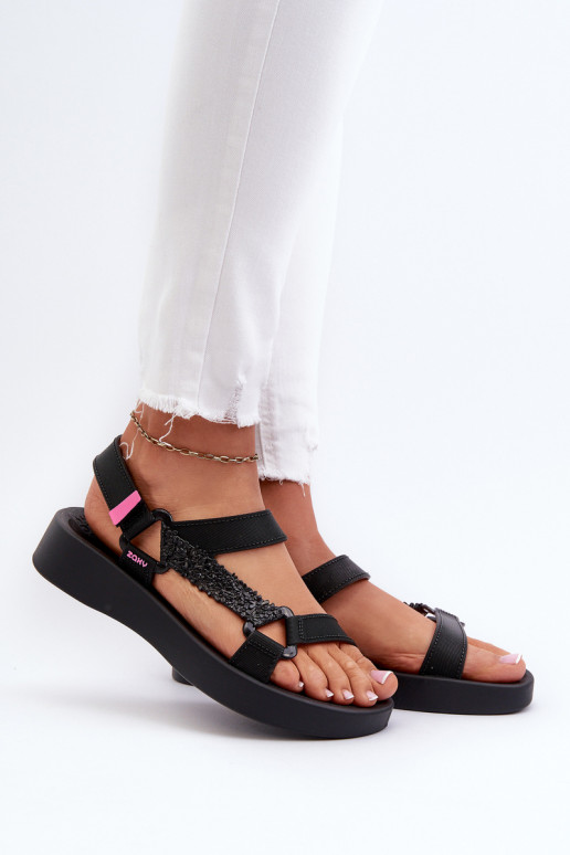  sandales ar lipīgām aizdarēm  LL285062 melnas krāsas
