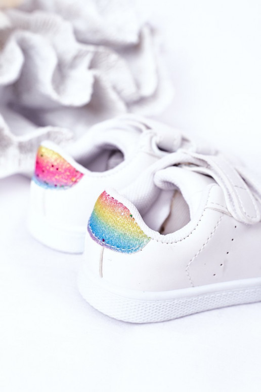 Bērnu apavi Sporta apavi ar lipīgām aizdarēm Baltas- Cute Girl