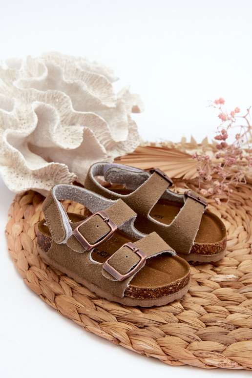 sandales Bērnu apavi  ar lipīgām aizdarēm Haki krāsas Rorria