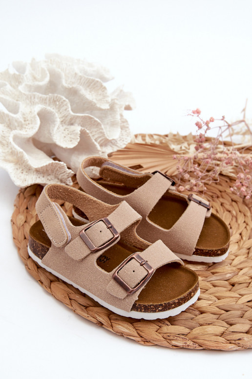 sandales Bērnu apavi  ar lipīgām aizdarēm smilšu krāsas Rorria