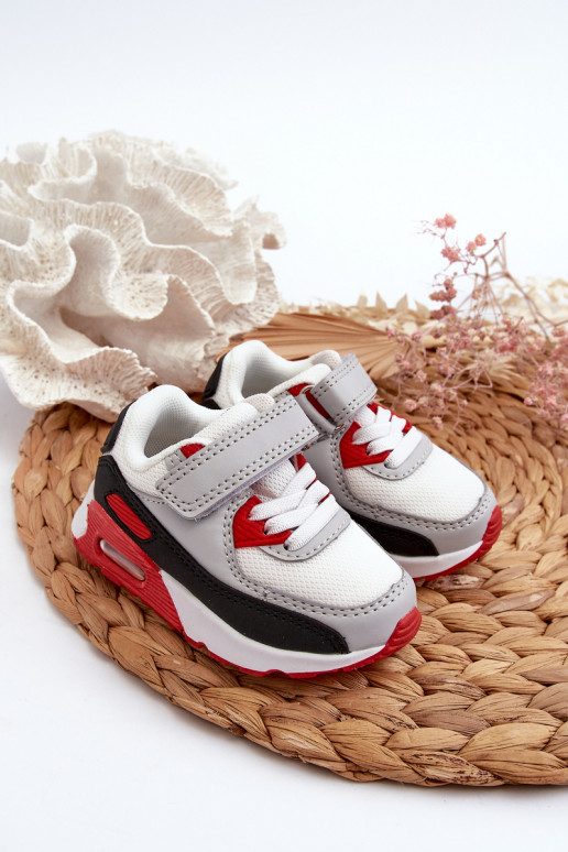 Sneakers modeļa apavi Bērnu apavi ar lipīgām aizdarēm sarkanas krāsas Krissandra