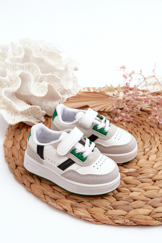 Bērnu klasiskā modeļa sporta apavi Baltas-Zaļas krāsas Marlin