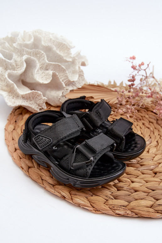 Bērnu sandales ar lipīgām aizdarēmy melnas krāsas Orretta