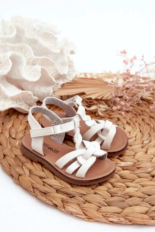 Bērnu sandales ar lipīgām aizdarēm baltas krāsas Marimona