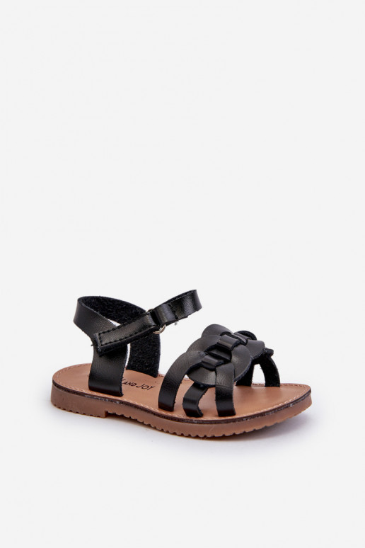 sandales Bērnu apavi ar lipīgām aizdarēm melnas krāsas Venikoria