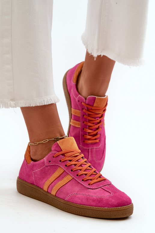 Zazoo N1068 zamšādas Zems Sneakers modeļa apavi Sievišķīgs rozā krāsas