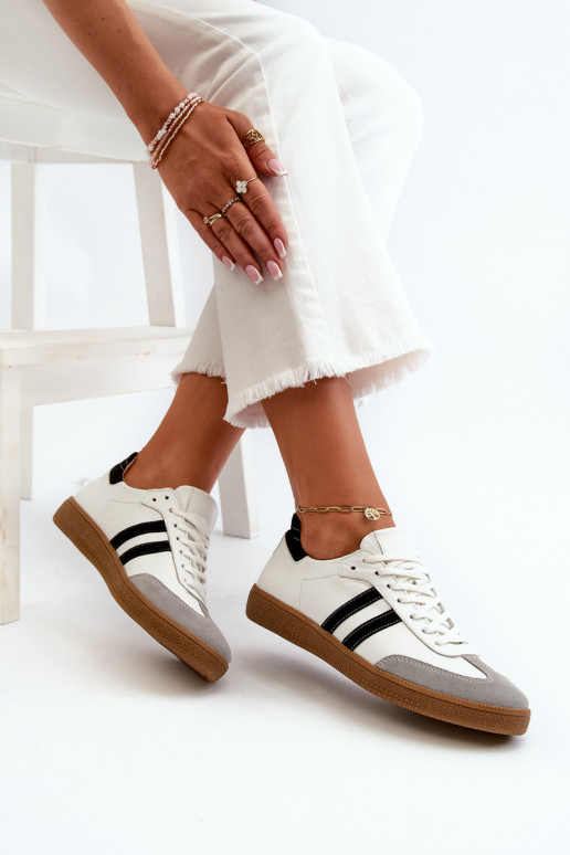 Zazoo N1068 Āda Zems Sneakers modeļa apavi Sievišķīgs baltas krāsas