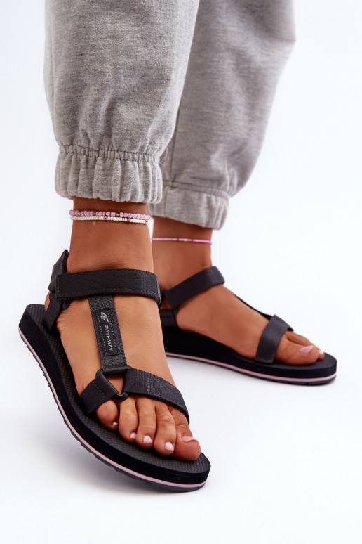 Sievišķīgs Sportiska stila sandales 4FRSS24FSANF054-23S pelēkas krāsas