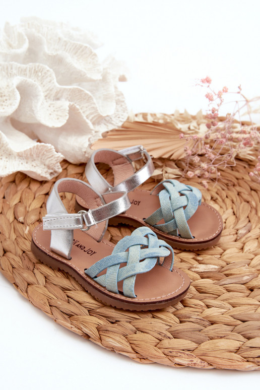 sandales Bērnu apavi ar lipīgām aizdarēm Z Przeplatającymi Się Paseczkami Zilas krāsas Dianttha