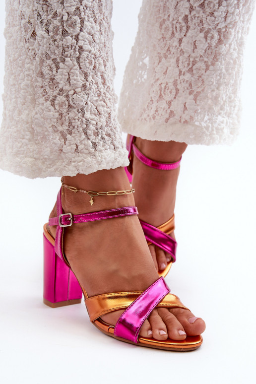 Eko Āda Elegantas augstpapēžu sandales Ieraksts rozā krāsas Abilica