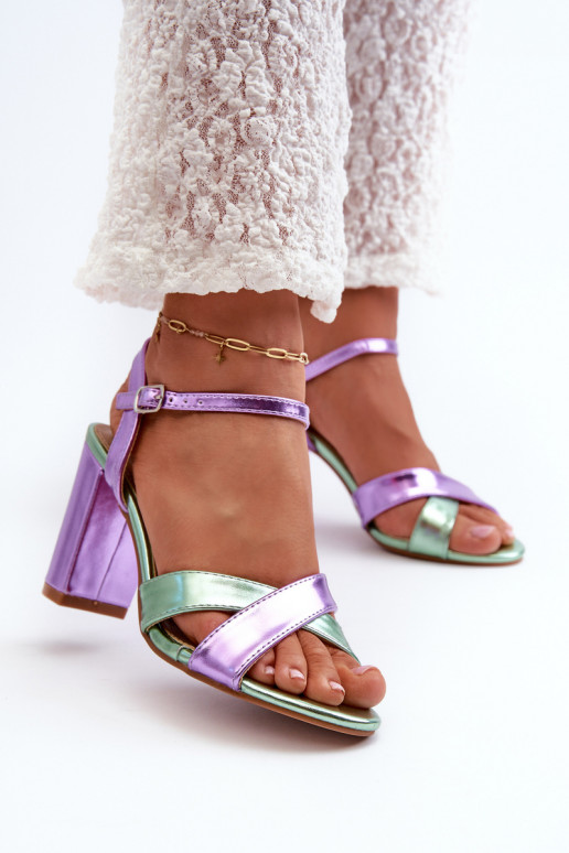 Eko Āda Elegantas augstpapēžu sandales Ieraksts Violeta krāsa Abilica