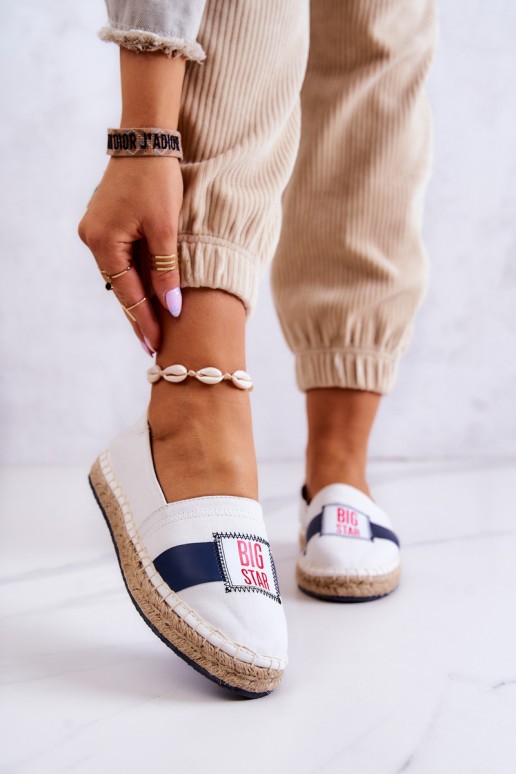 Espadrilles Big Star JJ274964 Baltas-tumši zilas krāsas