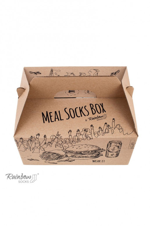  Varavīksnes zeķes  Meal Socks Box Burger  5 Par