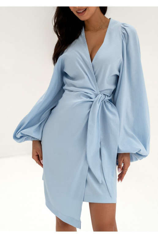 Tilly - Light blue wrap dress