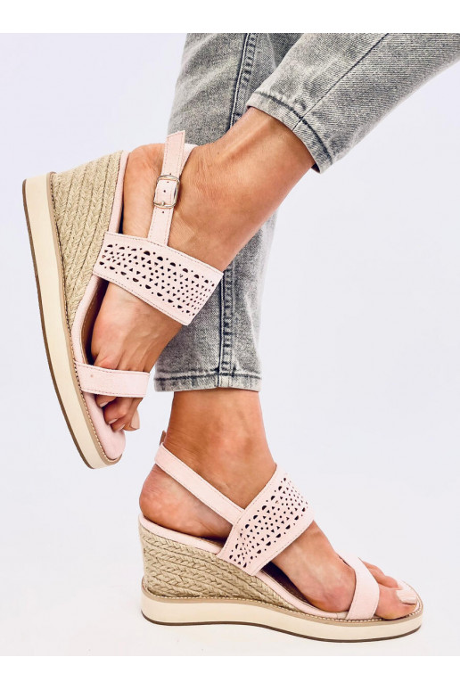 sandales espadrilas uz ķīļa DEBEVE PINK