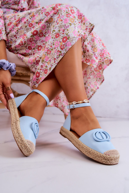 Espadrilles ar ornamentiem Zilas krāsas Nells