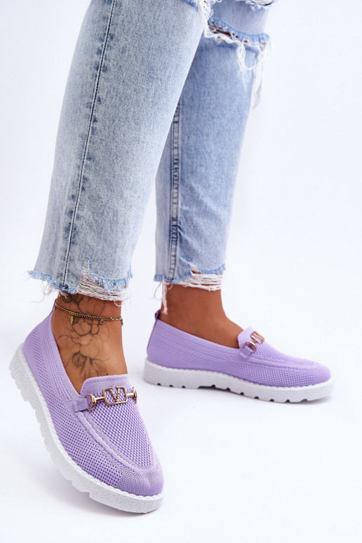 Sievišķīgs Pārliecinošs modelis Sporta apavi Slip-On ar ornamentiem Violeta krāsa Alena