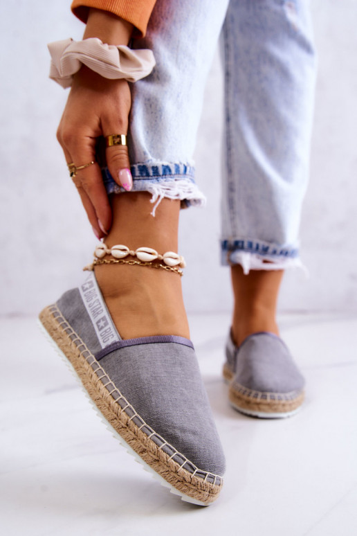 Auduma espadrilles Pārliecinošs modelis Big Star JJ274876 Pelēkas krāsas