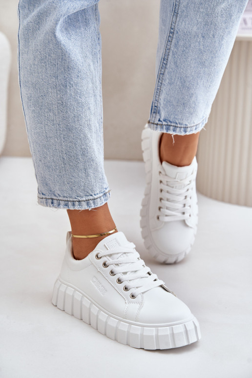 siltināti Sneakers modeļa apavi Sievišķīgs Big Star MM274616 baltas krāsas