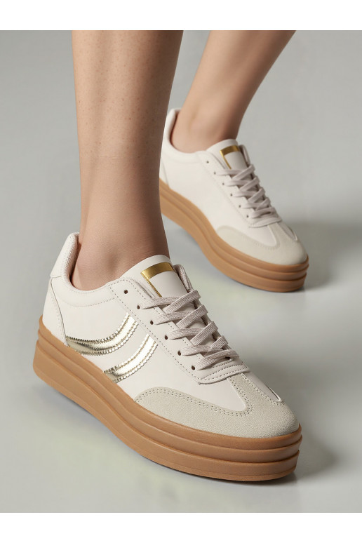 Sievišķīgs Sneakers modeļa apavi LUMI Beige/Lt.Gold